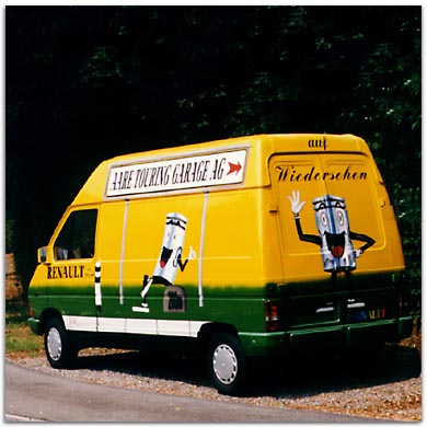 Werbung für die Aare Touring-Garage